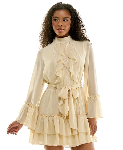 Seni & Cade Women's Ruffled Lace Tiered Mini Dress