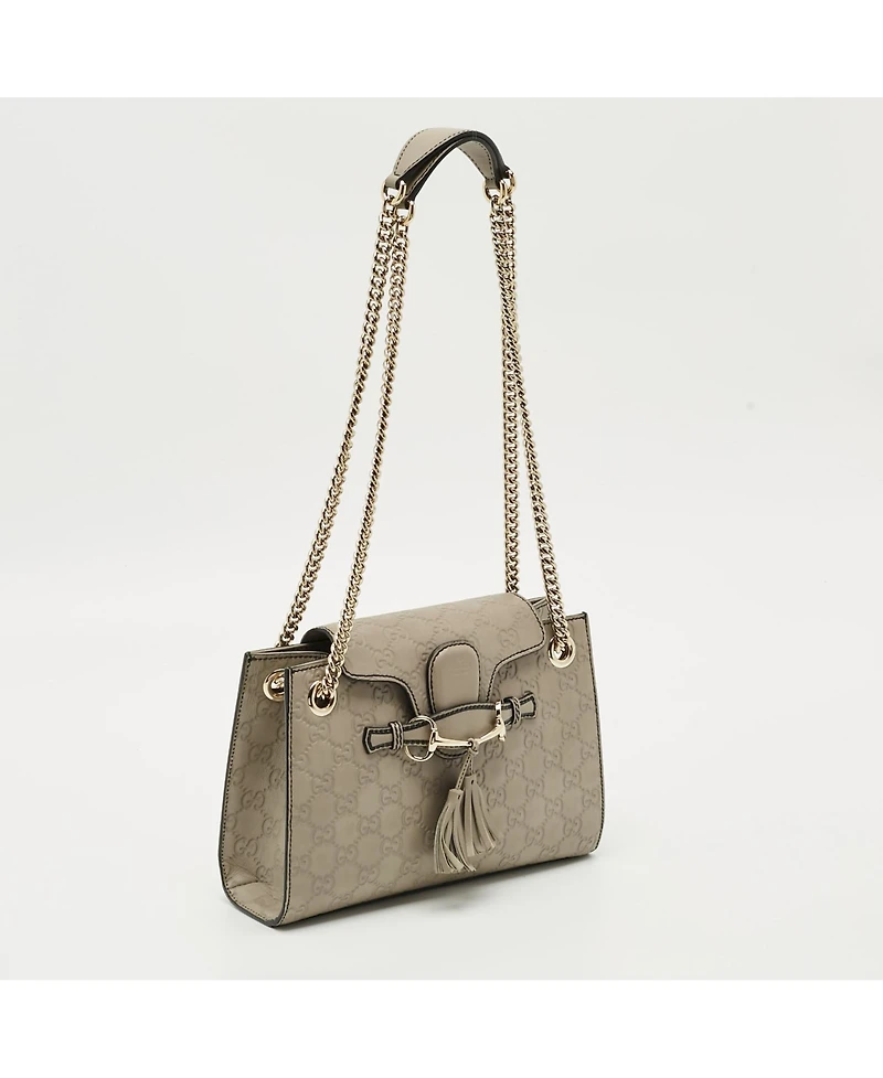Pre-Owned Gucci Women's Emily Guccissima Leather Chain Shoulder Bag