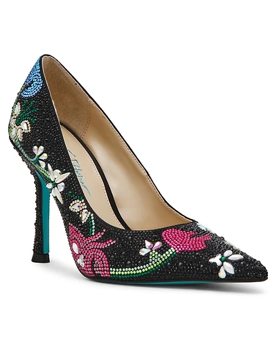 Betsey Johnson Women's Brice Rhinestone Slip-On Dress Pumps