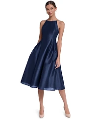 Halston Women's Halter-Neck Fit & Flare Midi Dress