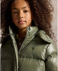 Polo Ralph Lauren Girls' 7-16 Glossy Down Hooded Jacket