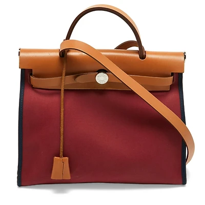 Pre-Owned Hermes Women's Canvas And Leather Top Handle