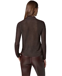 Donna Karan New York Women's DK920 Long-Sleeve Fitted Polo Shirt