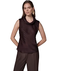 Donna Karan New York Women's Snake-Print Sleeveless Cowl-Neck Blouse