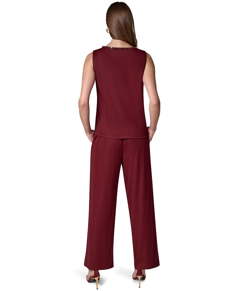 Donna Karan New York Women's DK609 Beaded Boat-Neck Sleeveless Camisole