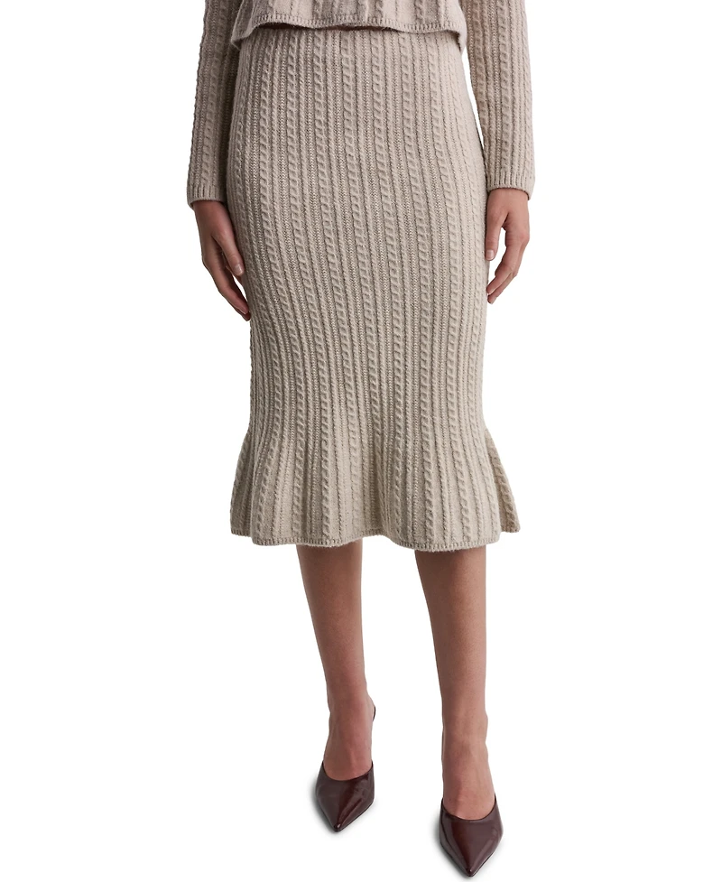 Bcbg Women's High-Waisted Cable-Knit Midi Skirt