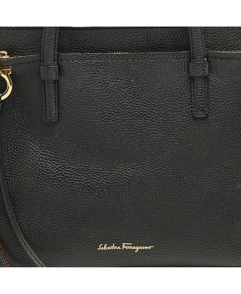 Pre-Owned Salvatore Ferragamo Women's Amy Gancini Pebbled Leather Tote