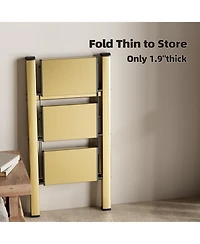 Aofar Aluminum 3 Step Ladder Foldable Portable Anti-slip Pedal Household