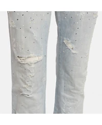 Pre-Owned Dolce & Gabbana Women's Mid-Rise Rhinestone Boot-Cut Jeans