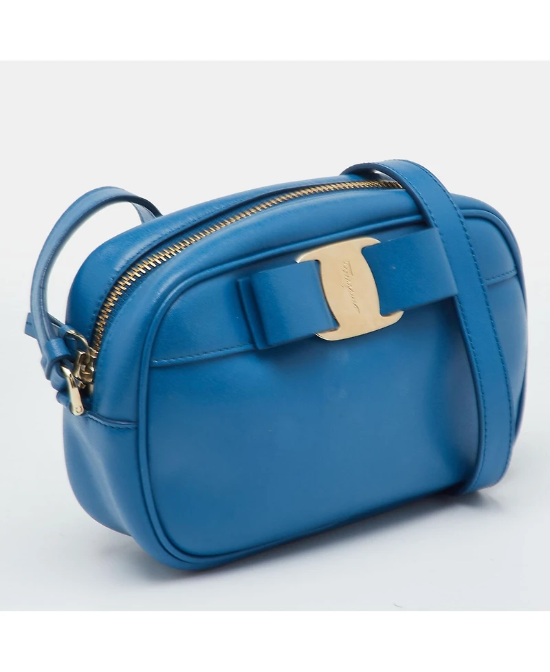 Pre-Owned Salvatore Ferragamo Vara Bow Leather Camera Crossbody Bag
