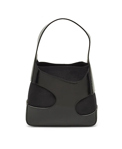 Pre-Owned Salvatore Ferragamo Cut Out Canvas and Patent Leather Shoulder Bag