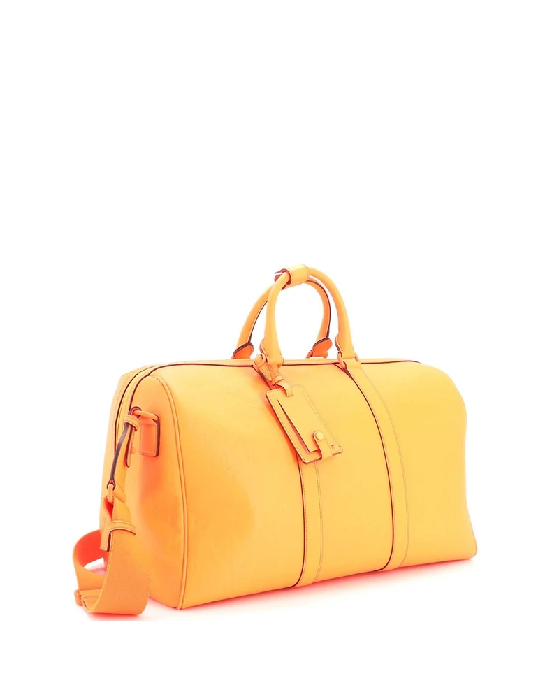 Pre-Owned Gucci Medium Convertible Duffle Bag Gg Rubber Effect Leather