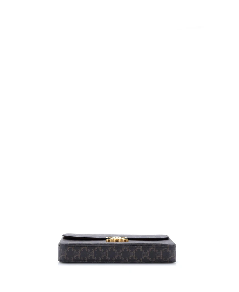Pre-Owned Celine Medium Triomphe Chain Shoulder Bag Triomphe Coated Canvas