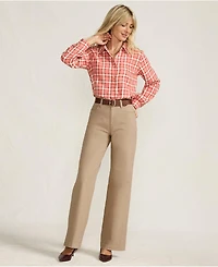 Lands' End Petite High Rise 5 Pocket Wide Leg Chino Pants