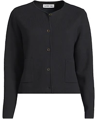 Lands' End Women's Petite Fine Gauge Cotton Milano Blazer Sweater