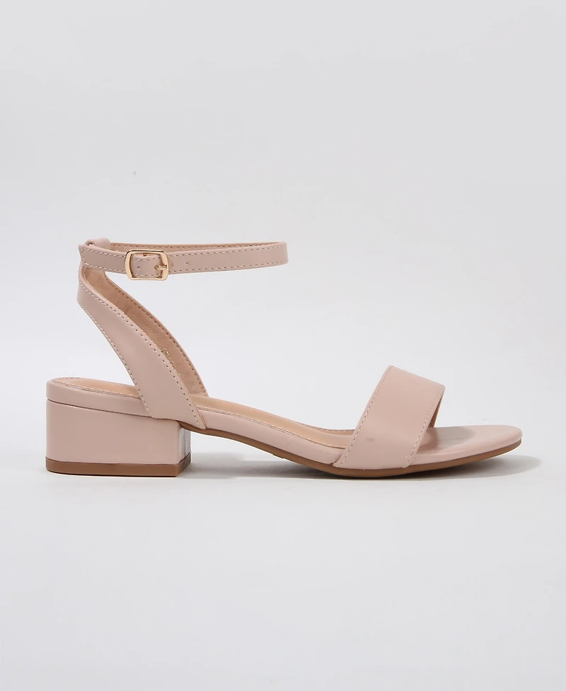 Berness Adara Ankle Strap Low Block Heel Sandals