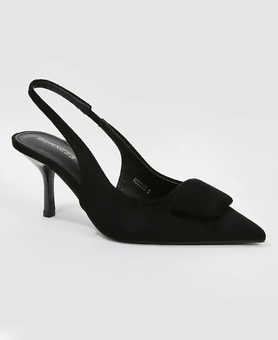 Berness Heddie Faux Suede Slingback Kitten Heels