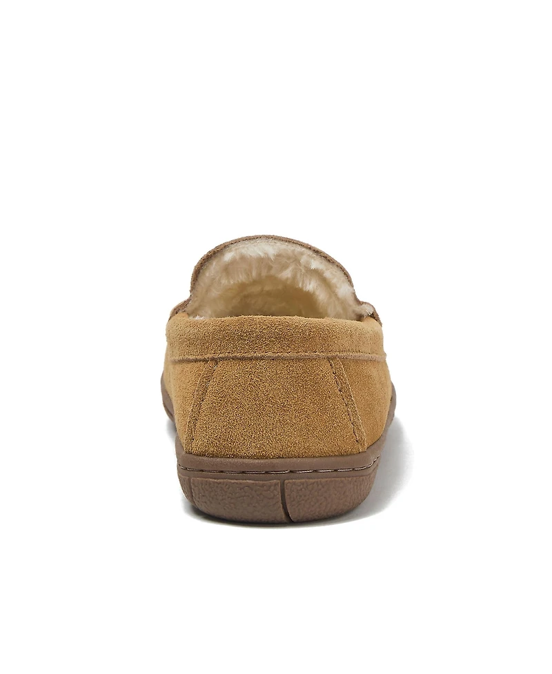 Lands' End Women's Fuzzy Lined Suede Moccasin Slippers