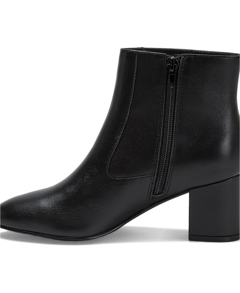 Lands' End Women's Wide Width Essential Leather Block Heeled Boots