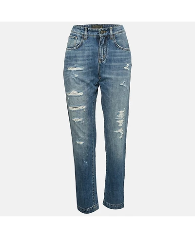 Pre-Owned Dolce & Gabbana Women's Distressed Denim Jeans
