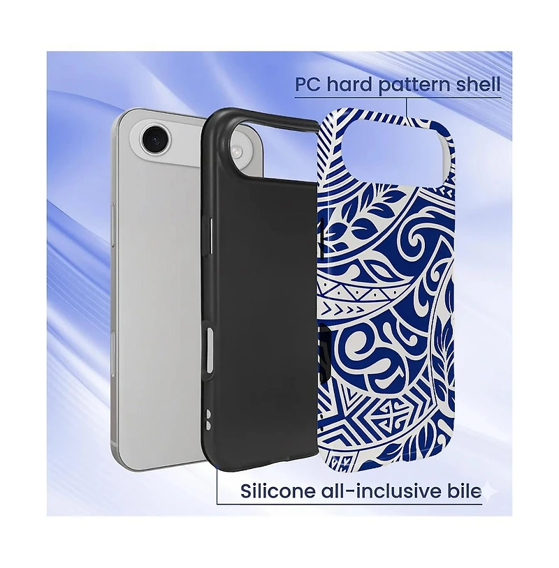 Lamicall Ocean Tribal Flow Dual-Layer Shockproof Phone Case for iPhone