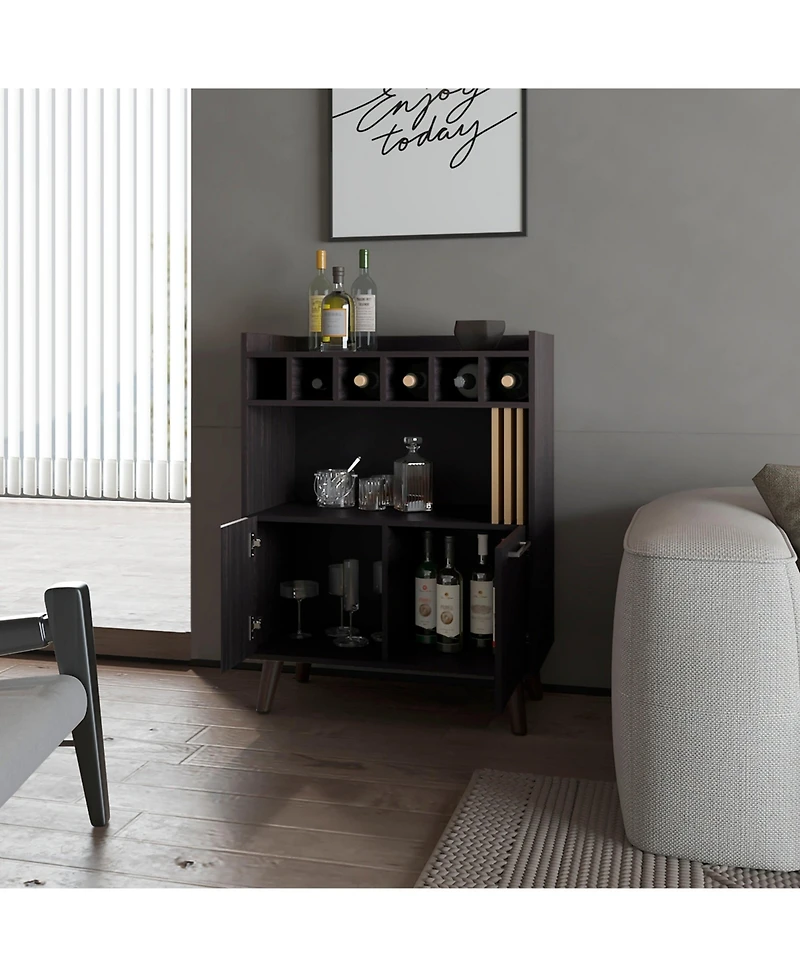 Fm Furniture Yucca Bar Cabinet Wine Storage and Display