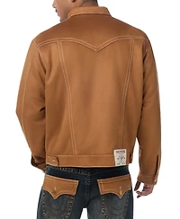 True Religion Men's Jimmy Oversized Suede Trucker Jacket