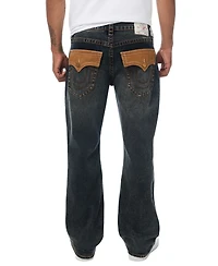 True Religion Men's Billy Suede-Detailed Bootcut Denim Jeans