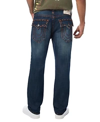 True Religion Men's Ricky Studded Straight-Leg Flap-Pocket Jeans