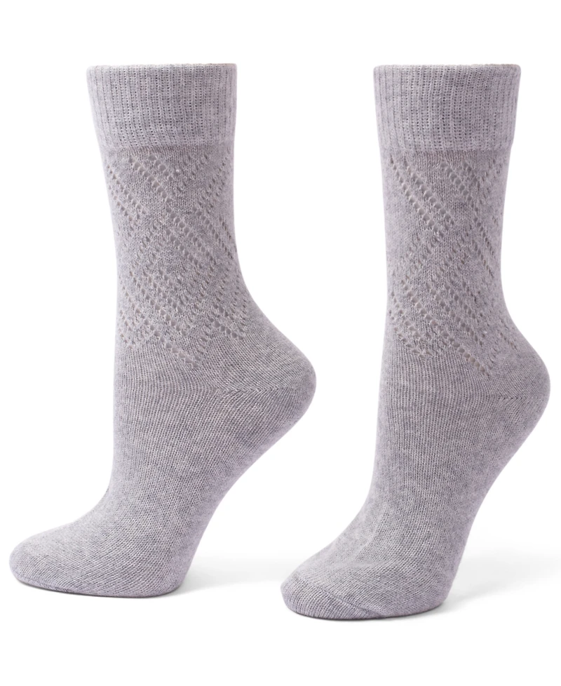 Hue Women's Pointelle Argyle Boot Socks, 2-Pack