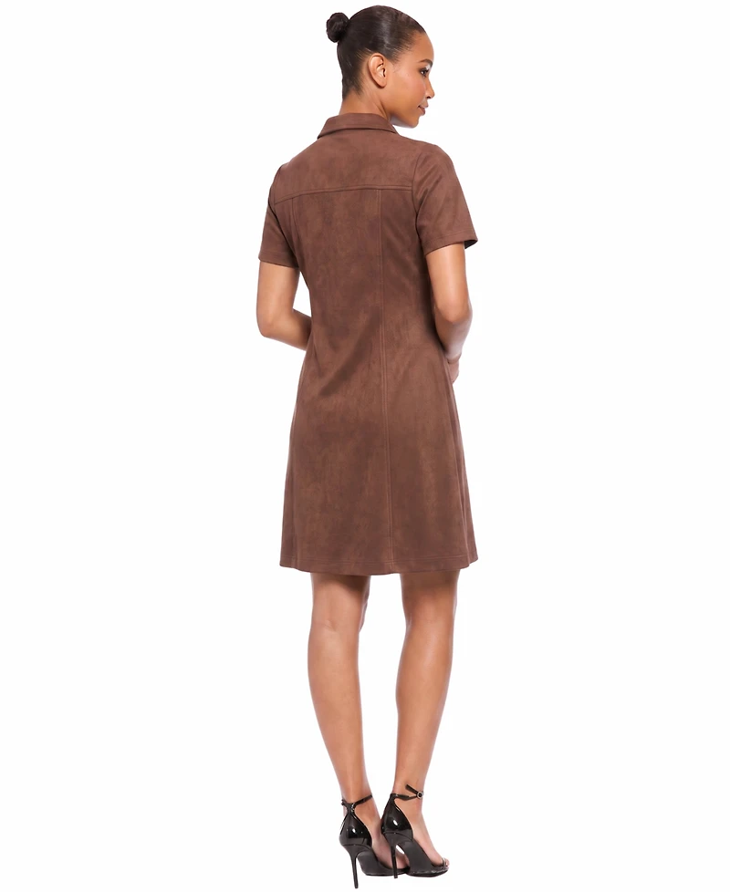 Maggy London Women's Fit and Flare Short-Sleeve V-Neck Mini Dress