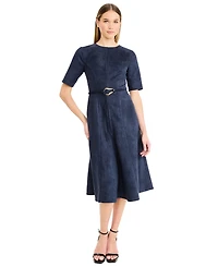 Maggy London Women's Short-Sleeve Fit and Flare Dress