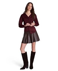 Kenneth Cole Women's Mini A-Line Faux Leather Skirt