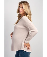 Hello Miz Maternity Crewneck Long-Sleeve Relaxed-Fit Sweater