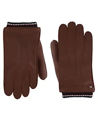Tommy Hilfiger Men's Global Stripe Touchscreen Leather Gloves