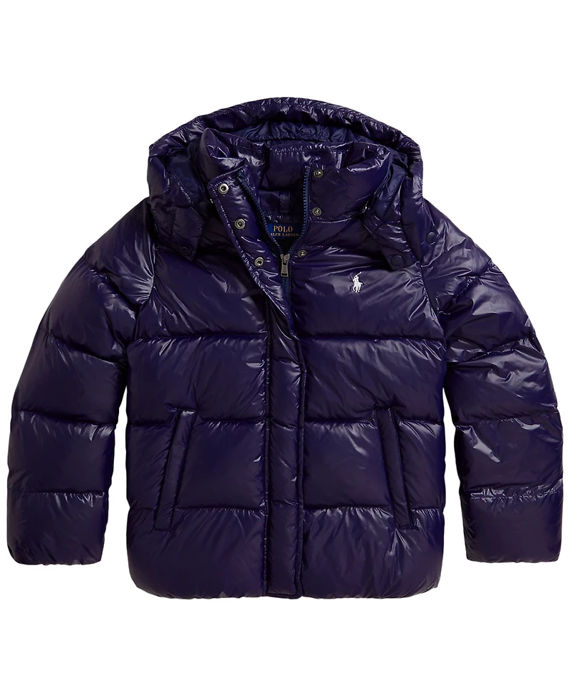 Polo Ralph Lauren Girls' 7-16 Glossy Down Hooded Jacket