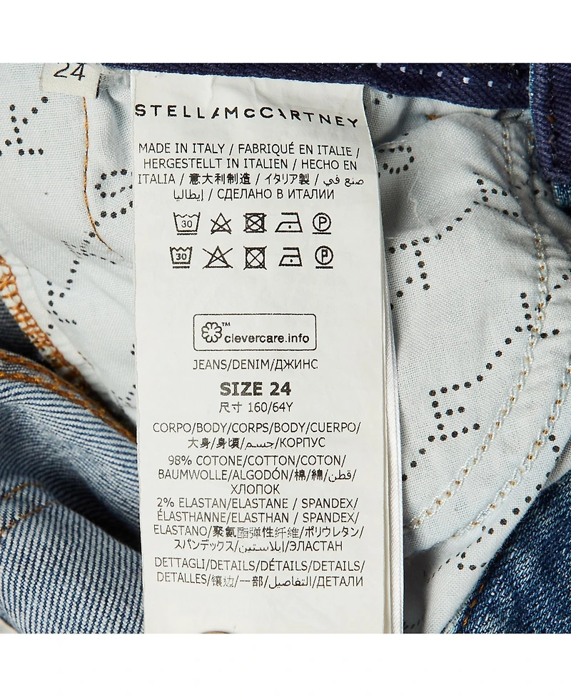 Pre-Owned Stella Mccartney Women's Denim Logo Tape Detail Skinny Jeans