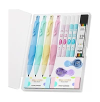 Four Candies 2.0mm Handwriting Pencils for Kids, 4Pieces Cute Mechanical with 44 Lead Refills and Sharpener Eraser