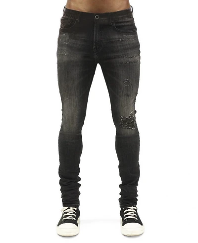 Hvman Chosen To Prevail x Cult Men's Strat Super Skinny Stretch Low-Rise Jeans