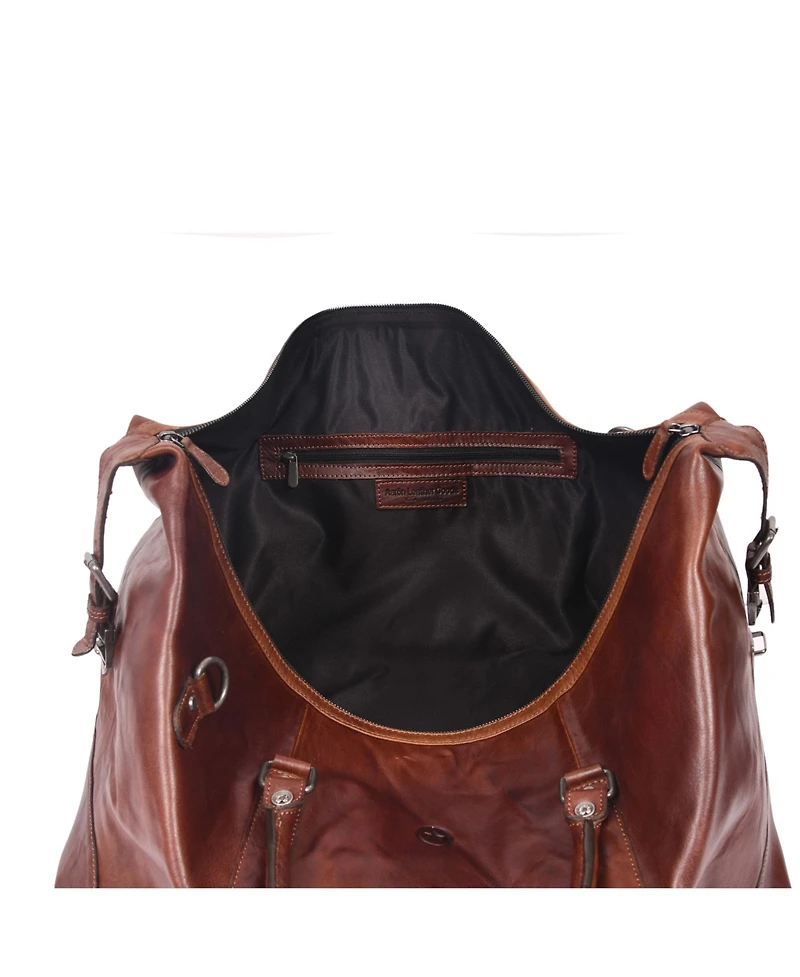 20 Inch Leather Canvas Duffle Bag