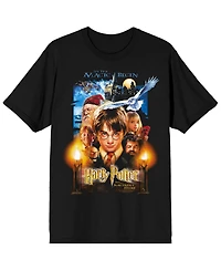 Harry Potter Men's Sorcerer's Stone Movie Poster Relaxed-Fit Graphic T-Shirt