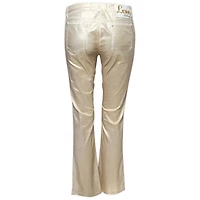 Pre-Owned Love Moschino Women's Foil Print Denim Straight Fit Jeans