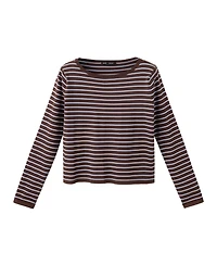 Mango Women's Striped Long-Sleeve Crewneck Cotton-Blend Sweater