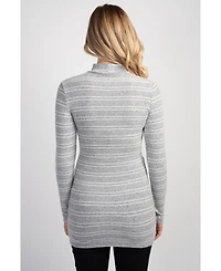 Hello Miz Maternity Striped Mock Neck Long-Sleeve Tunic
