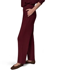 Donna Karan Weekend Women's Brushed-Rib High-Waist Wide-Leg Pants
