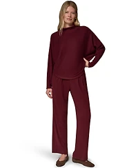 Donna Karan Weekend Women's Brushed-Rib Dolman-Sleeve Mock Neck Pullover
