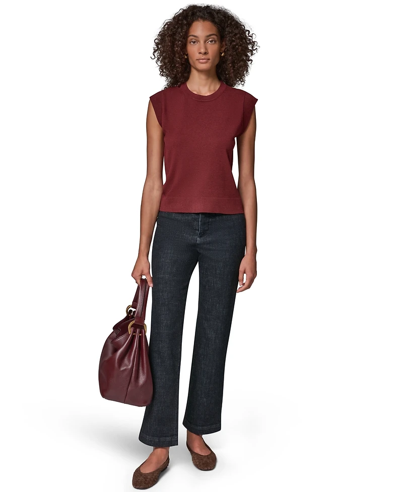 Donna Karan Weekend Women's Extended Shoulder Sleeveless Crewneck Sweater