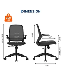 Ergonomic mesh office chair with lumbar support, adjustable swivel chair, padded seat, and casters. Suitable for offices, living rooms, bedrooms
