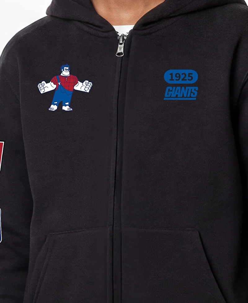 Champion Big Boys and Girls Black New York Giants Disney X Full-Zip Hoodie