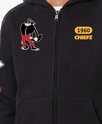Champion Big Boys and Girls Black Kansas City Chiefs Disney X Full-Zip Hoodie